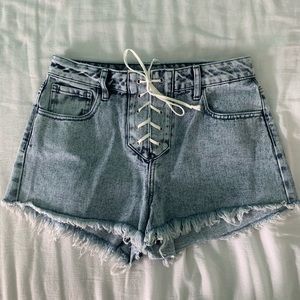 Pacsun lace up high rise festival shorts